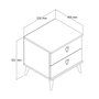 Hanah Home Versa-Ce 3636 Mesilla de Noche Roble y Blanco